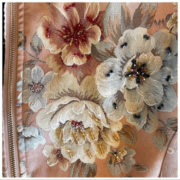 The Luyzah Gorgeous Romantic Embellished Rose Bomber Jacket - Picture 7 of 13